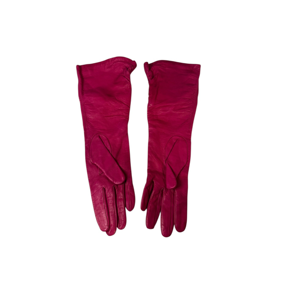 Women's Ann Taylor Pink Sheepskin Gloves One Size - Picture 2 of 4